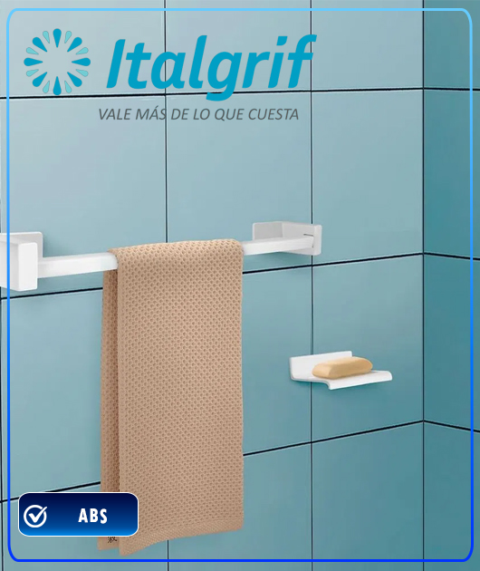 (4120IT50B100) ITALGRIF KIT DE ACC. BAÑO 4 PZAS. ABS BLANCO ITALGRIF