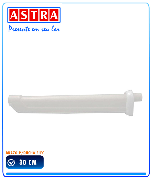 BRAZO DE DUCHA PVC C/SOPORTE P/ CABLE 30 CM. ASTRA