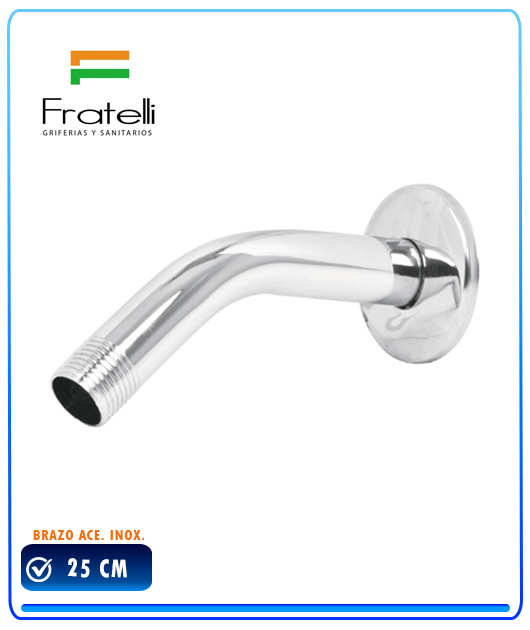 BRAZO DUCHA ACERO ECO MADRID 25CM. C/CNPL. TH-527S FRATELLI