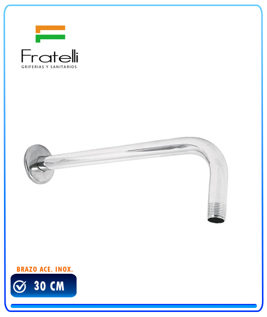 BRAZO DUCHA ACERO ECO MADRID 30CM. TH-528 FRATELLI