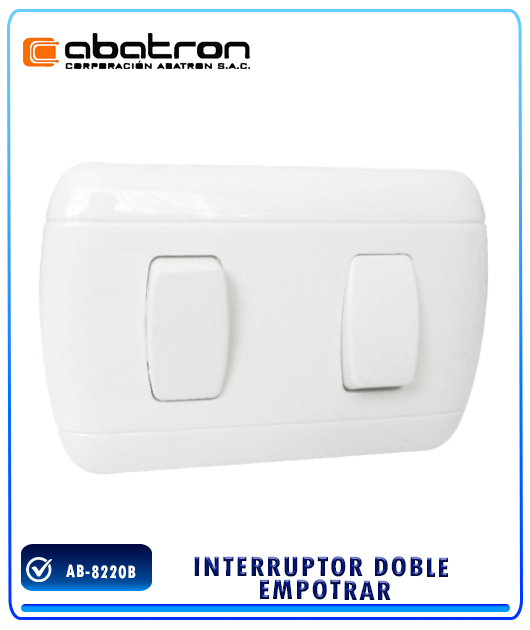 (AB-8220B) INTERRUPTOR DOBLE  EMPOTRAR  ABATRON