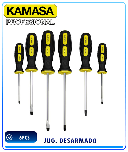 (KM616) JUEGO DESARMADOR X 6PCS. S/SET KAMASA