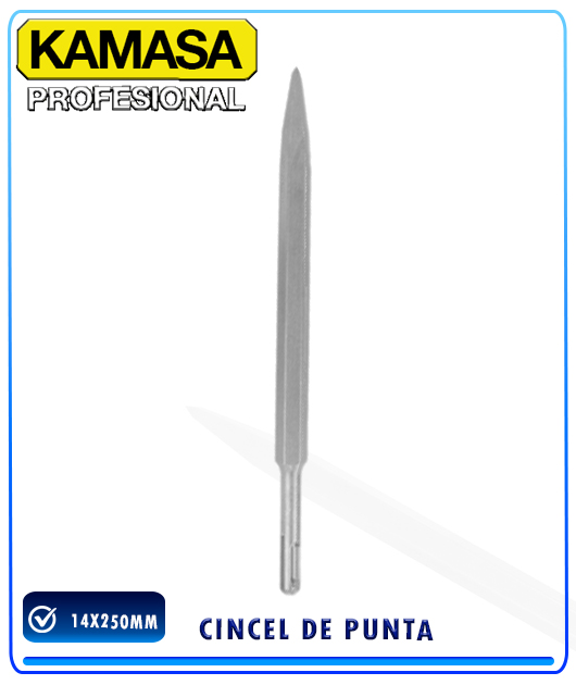 (KM739) CINCEL DE PUNTA 14 X 250MM P/ROTOMARTILLO KAMASA