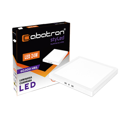 (LM-128S-18WB)LUMINARIA CUADRADA SOB LED BCA. LUZ DIA  18W ABATRON