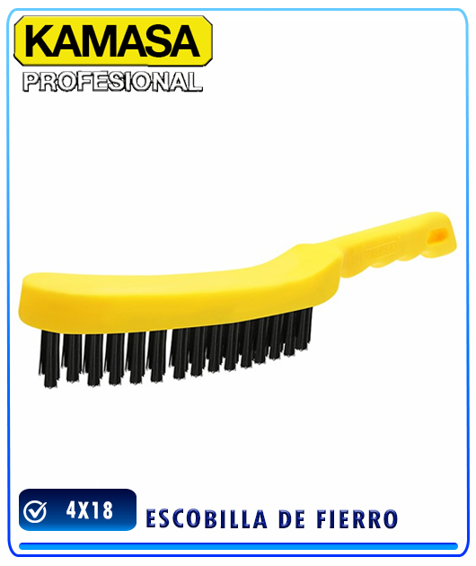 (KM1506) ESCOBILLA DE FIERRO M. PLASTICO 4X18 KAMASA