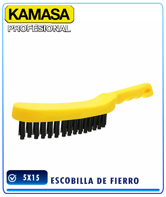 (KM1504) ESCOBILLA DE FIERRO M. PLASTICA 5X15 KAMASA