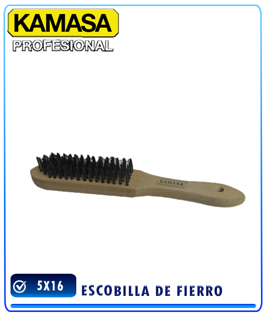 (KM1501) ESCOBILLA DE FIERRO M. MADERA 5X16 KAMASA