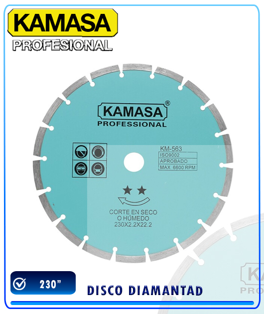 (KM563) DISCO DIAMANTADO 230 GRIS KAMASA