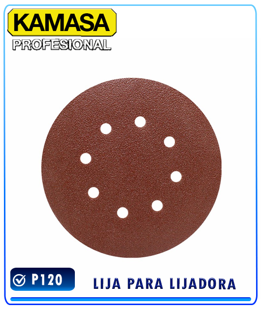 (KM1491) LIJA P/LIJADORA 115MM P120 KAMASA(BOLSA 5 UNID)