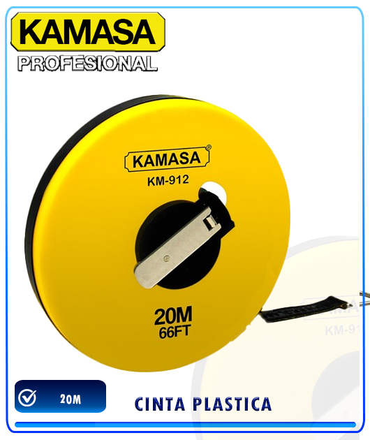 (KM912) CINTA PLASTICA P/MEDIR 20M KAMASA