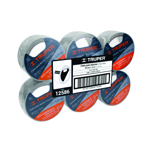 (12586) DUCTE TAPE 0.19 MM ESPESOR 10M TRUPER