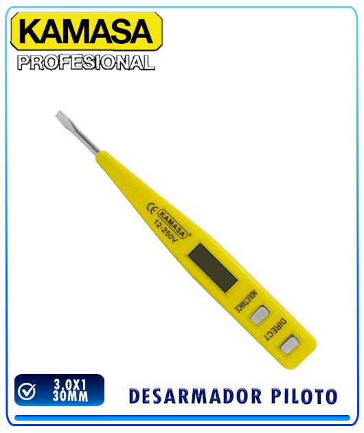 (KM1344) DESARMADOR PILOTO DIGITAL 3.0X130MM KAMASA