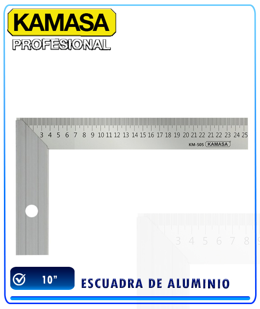 (KM505) ESCUADRA DE ALUMINIO 10