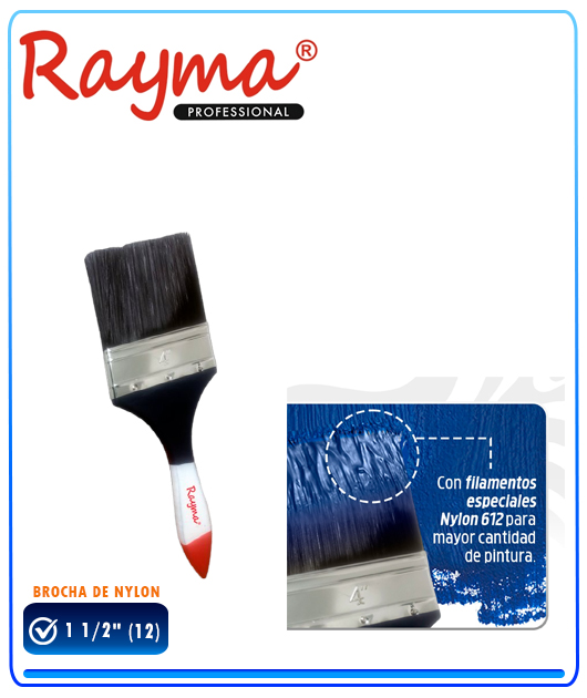 (910) BROCHA DE NYLON RAYMA PROFESIONAL 1 1/2